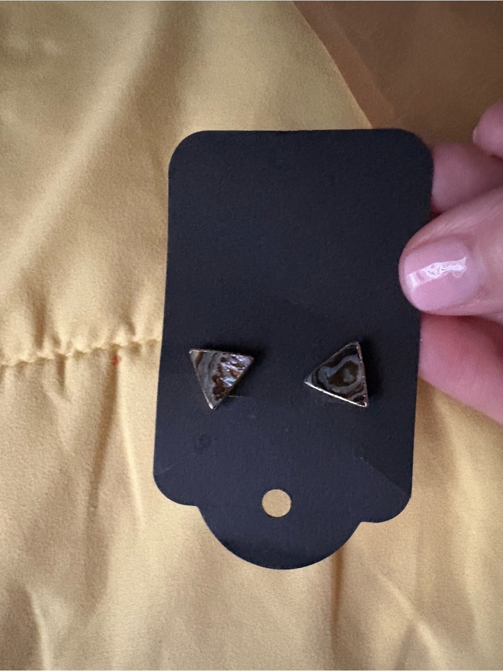 Gold Triangle Stud Earrings - Minimal Geometric Accent